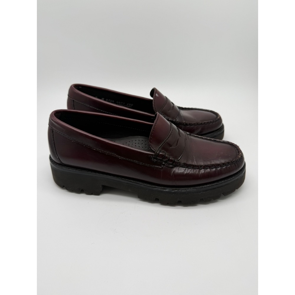 G.H. Bass Weejuns Penny Loafers Womens 7 Burgundy Lug Sole